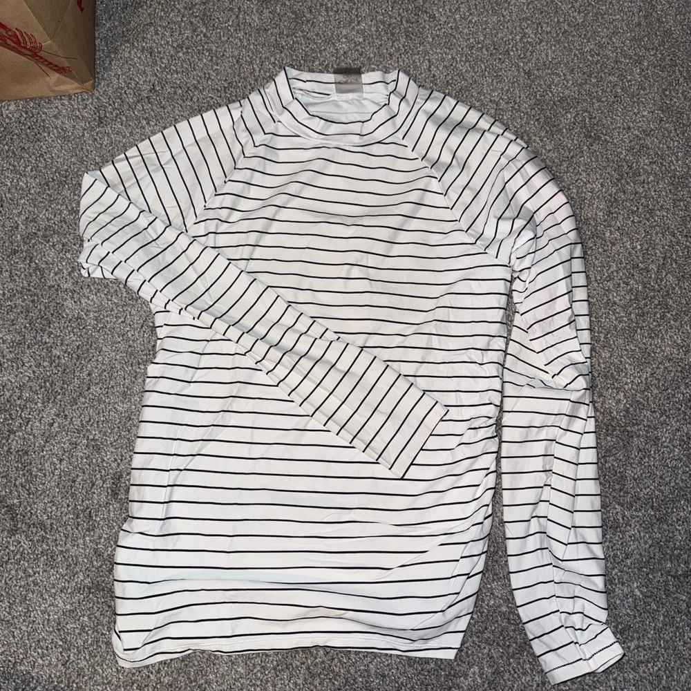 Black and White Stripe Rashguard
